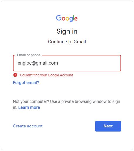 Account taken but doesn't exist - Google Account Community