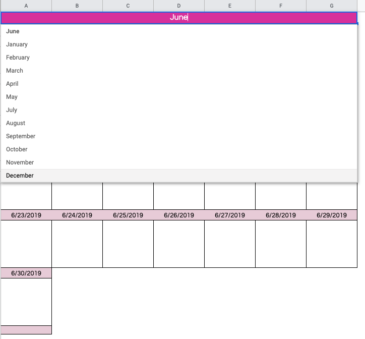 Google Sheets Templates Calendar 2016 Master Template