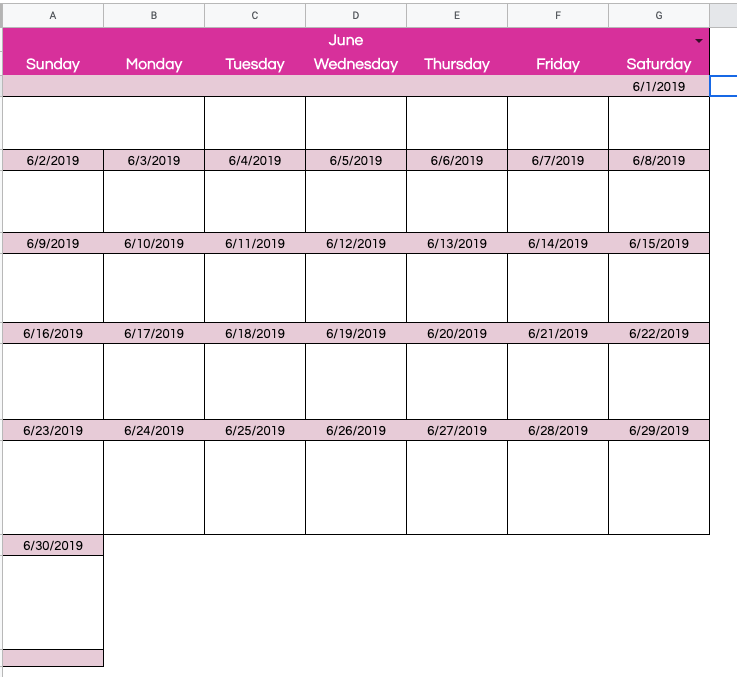 How do you create a reactive calendar in Google Sheets? Google Docs