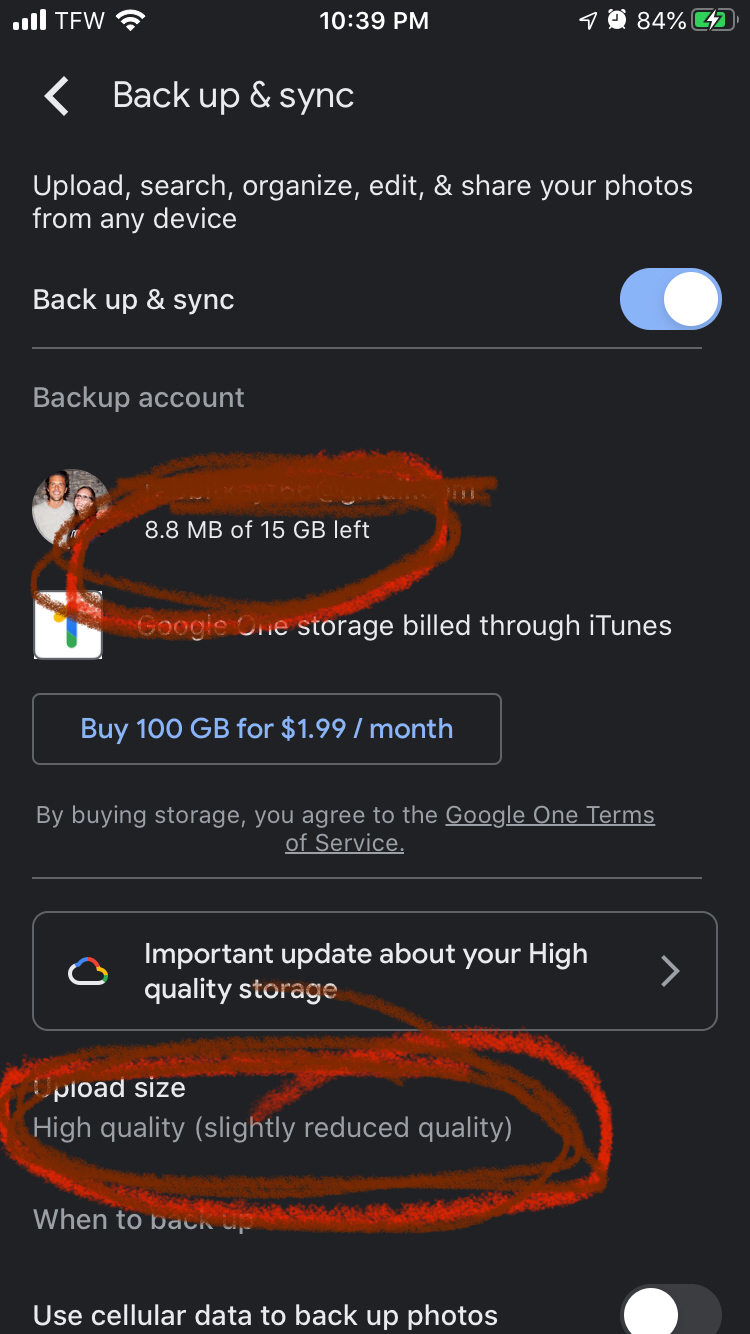 google sync and backup delete limit exceeded