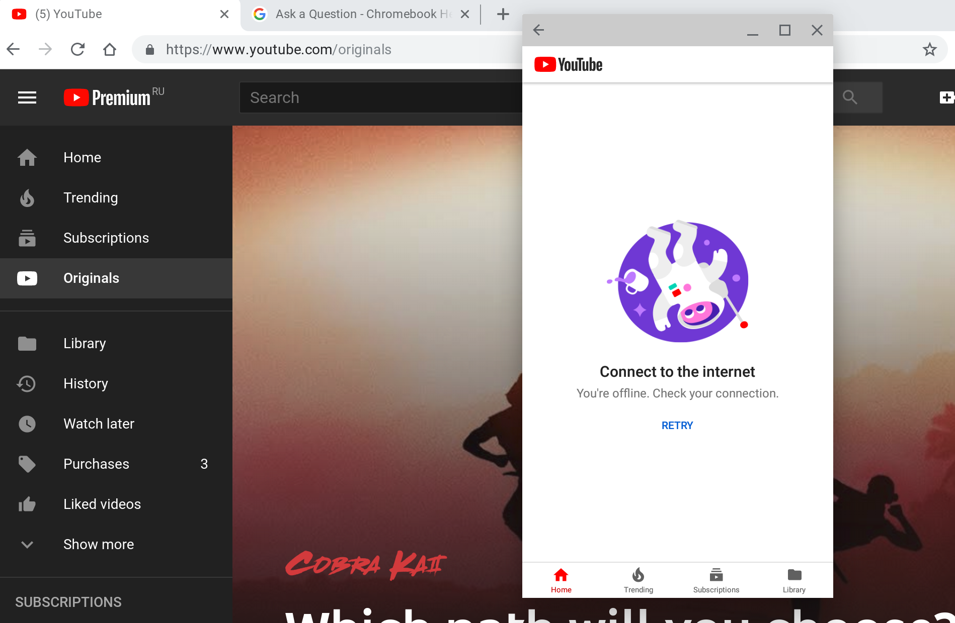 Youtube Android App Has No Internet Connection Chromebook Community