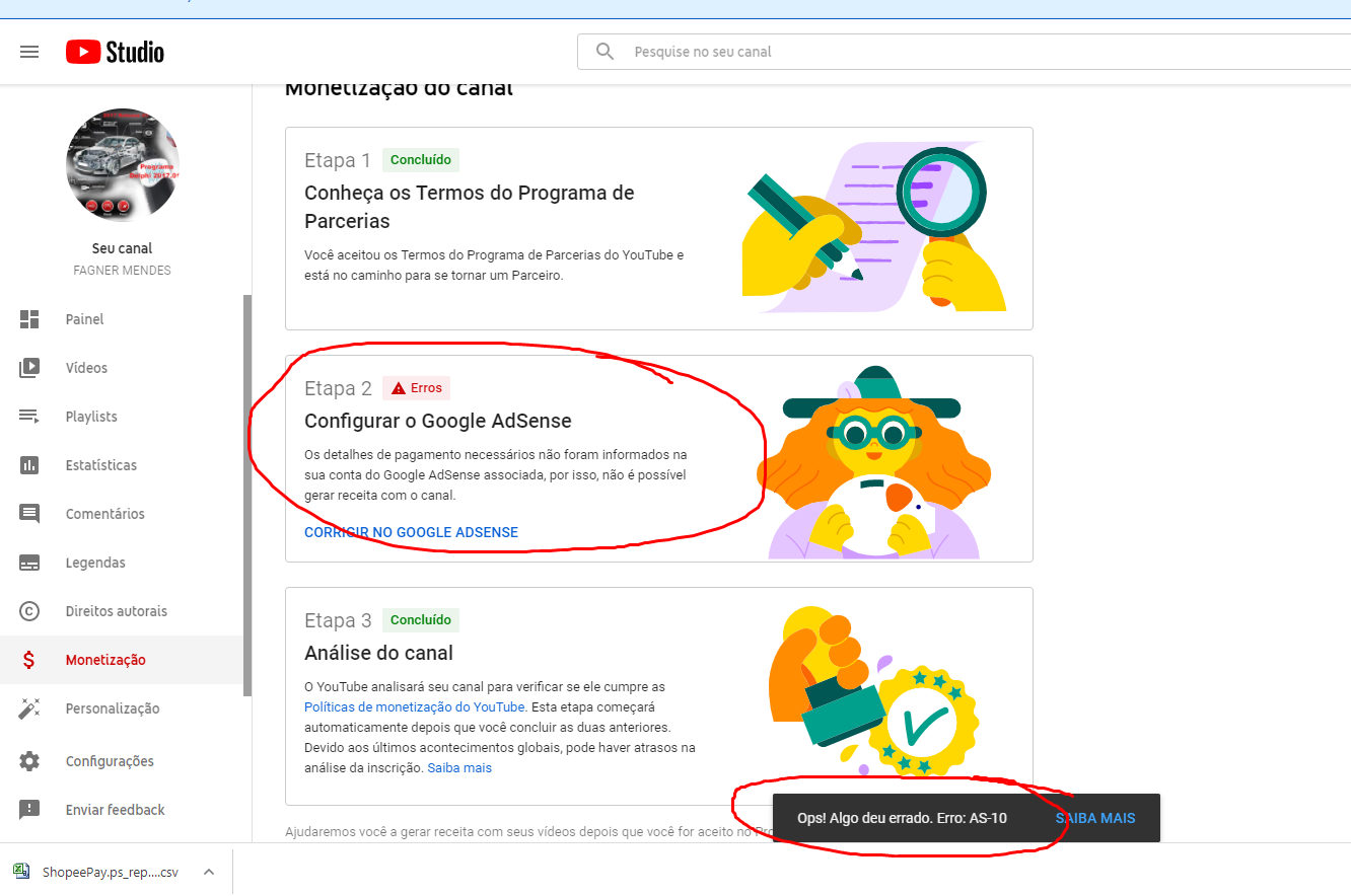 como posso fazer minha validação da conta google para compras no