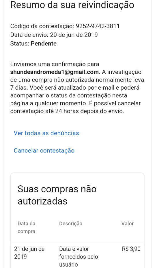 Reembolso do  prem - Comunidade Google Play