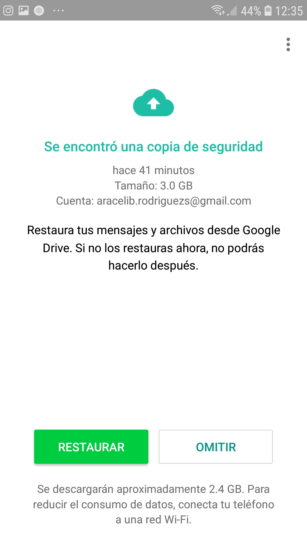 Porqué la copia de seguridad de Whatsapp de drive no funciona? ¿Cómo la  recupero? - Comunidad de Google Drive