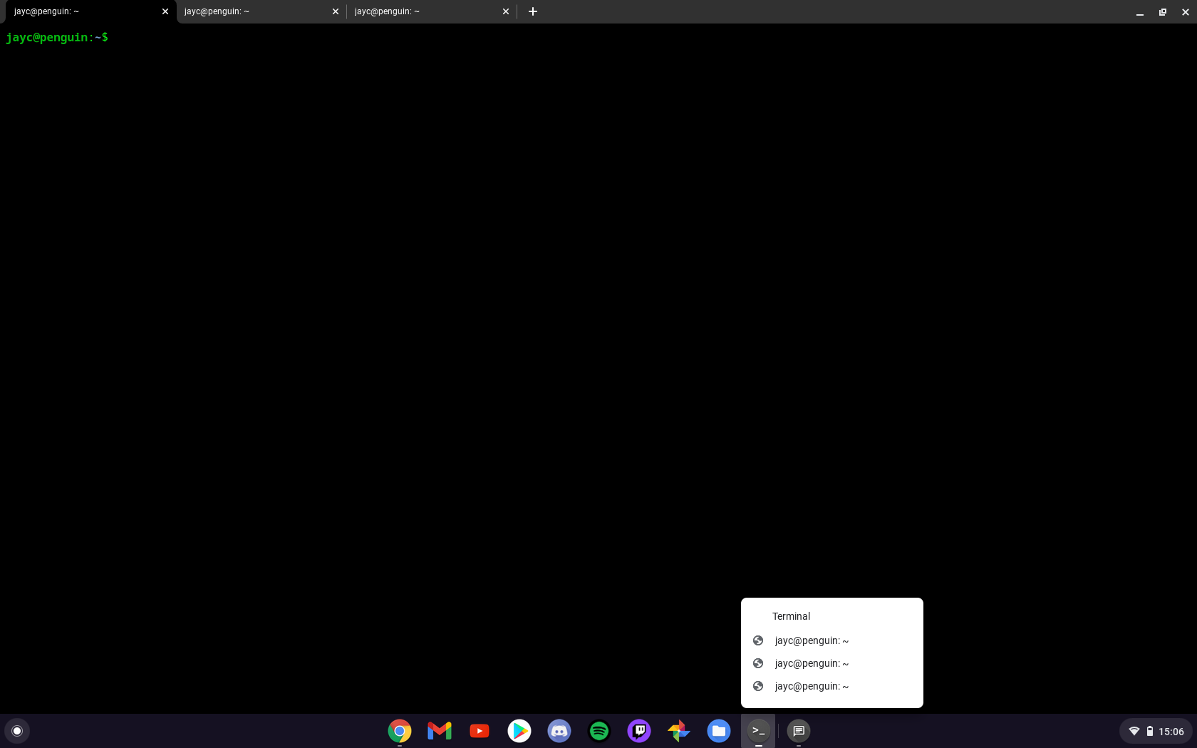 Taskbar Is Showing List Multiple Tabs Of Terminal Chromebook Community