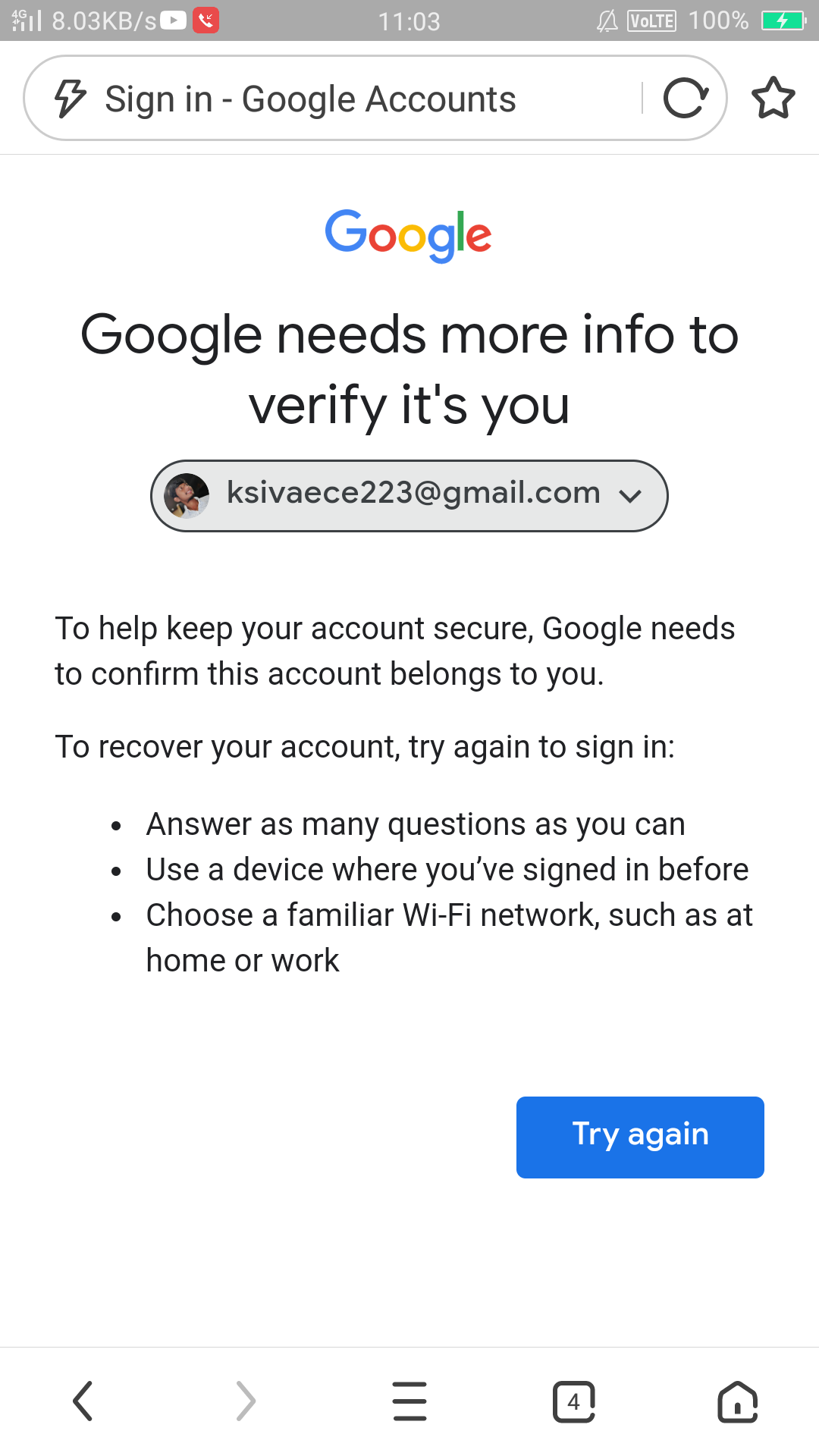 Google Needs More Info To Verify It S You Google Account Community