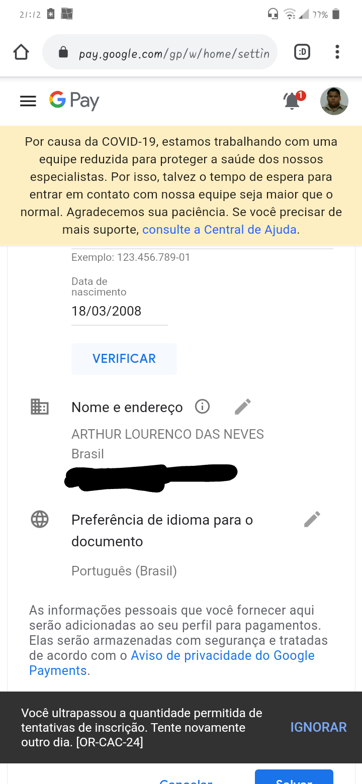 Não consigo resgatar meu código - Comunidade Google Play