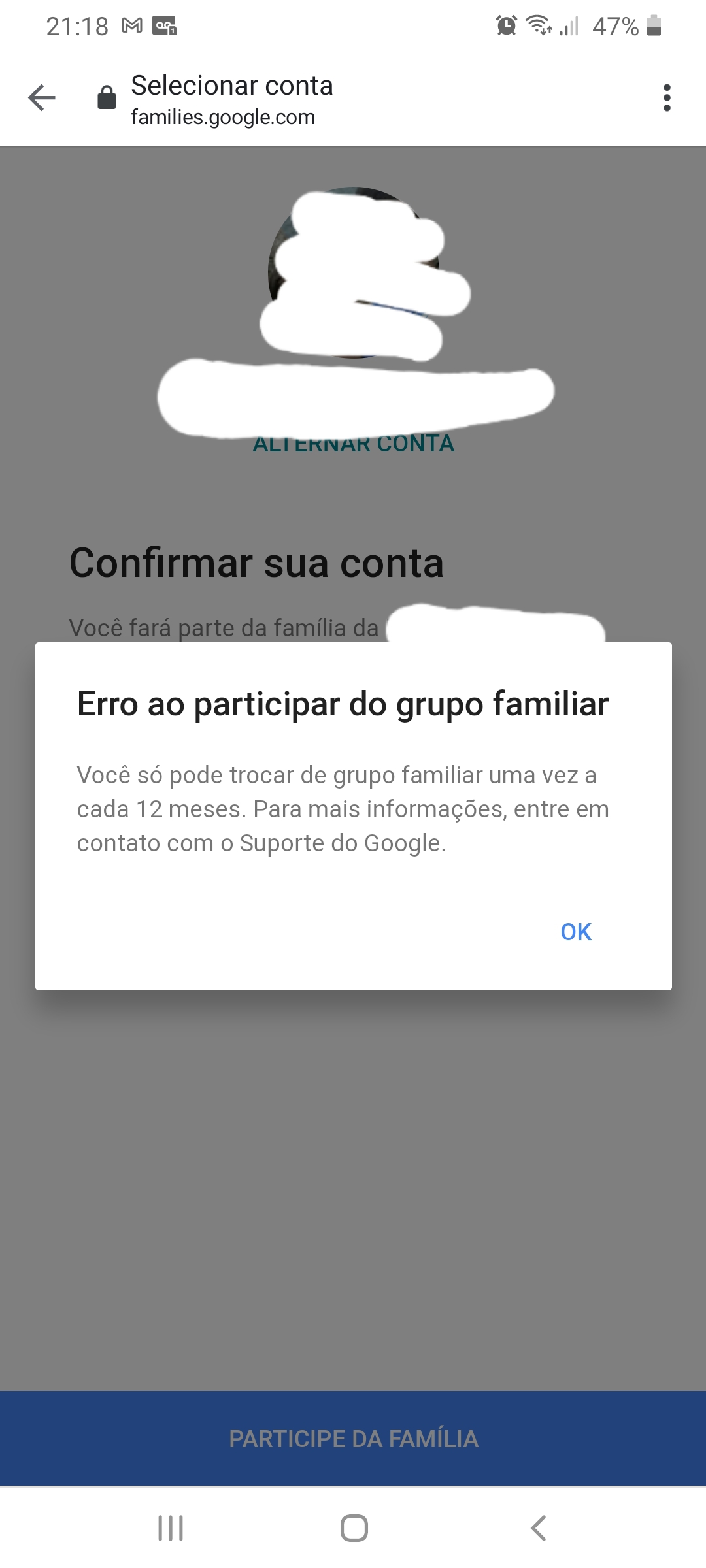 família verificado fake