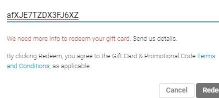 gift card purchased from  - Google Play Community