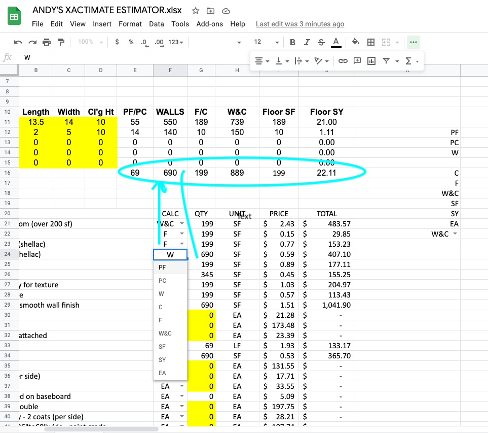 Drop Down List To Retreive Calculated Info And Place Into Another Cell Google Docs Editors Community