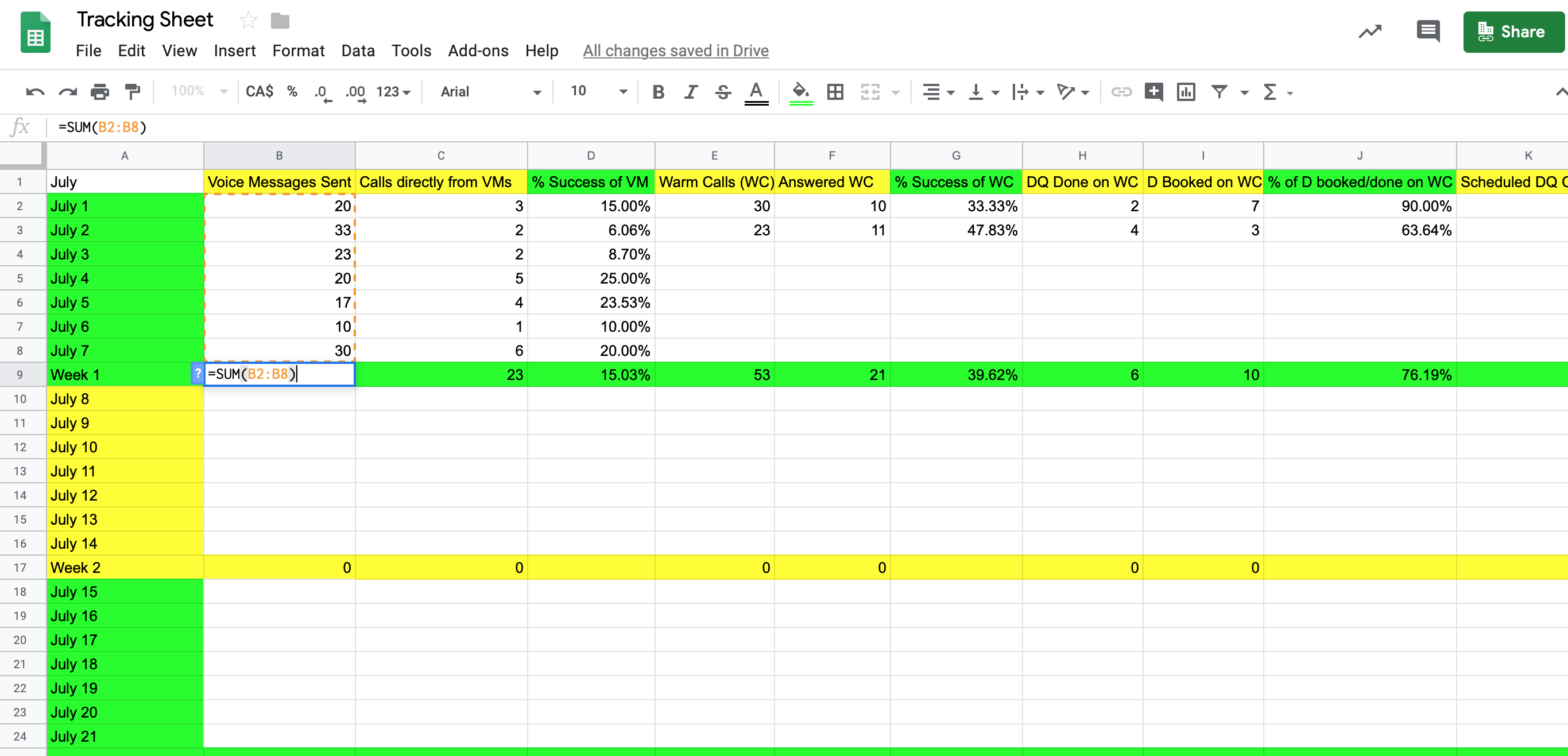 Google Sheets Sum Top 5 Values