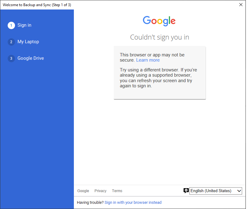 google drive backup and sync upload error google drive backup and sync upload error