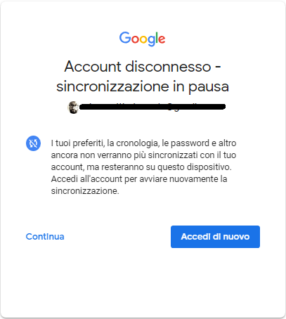 Account Disconnesso Sincronizzazione In Pausa Google