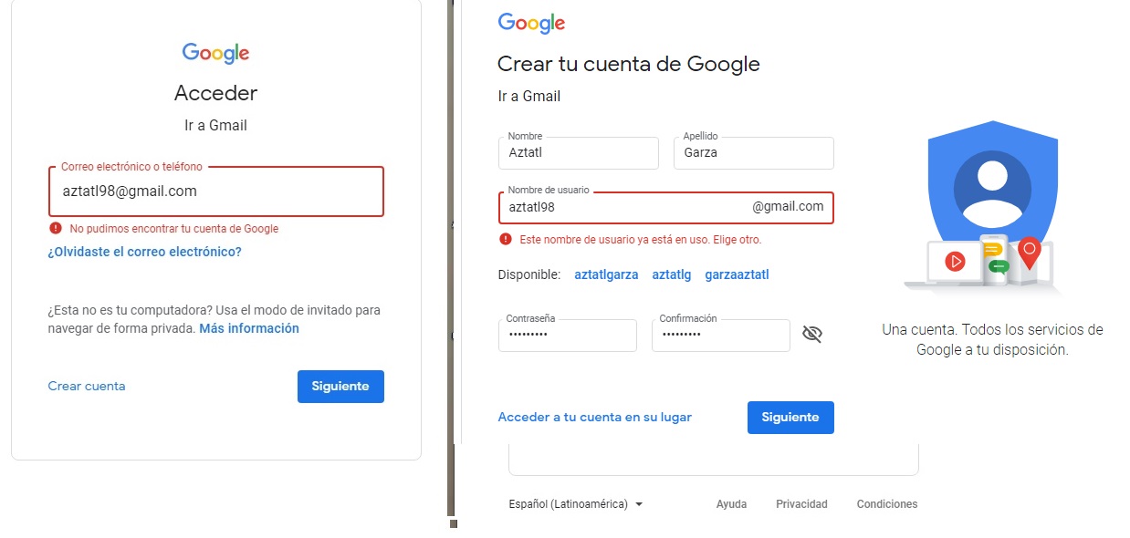 No Puedo Crear Una Cuenta En Gmail Porque Dice Que Ya Existe Y Al