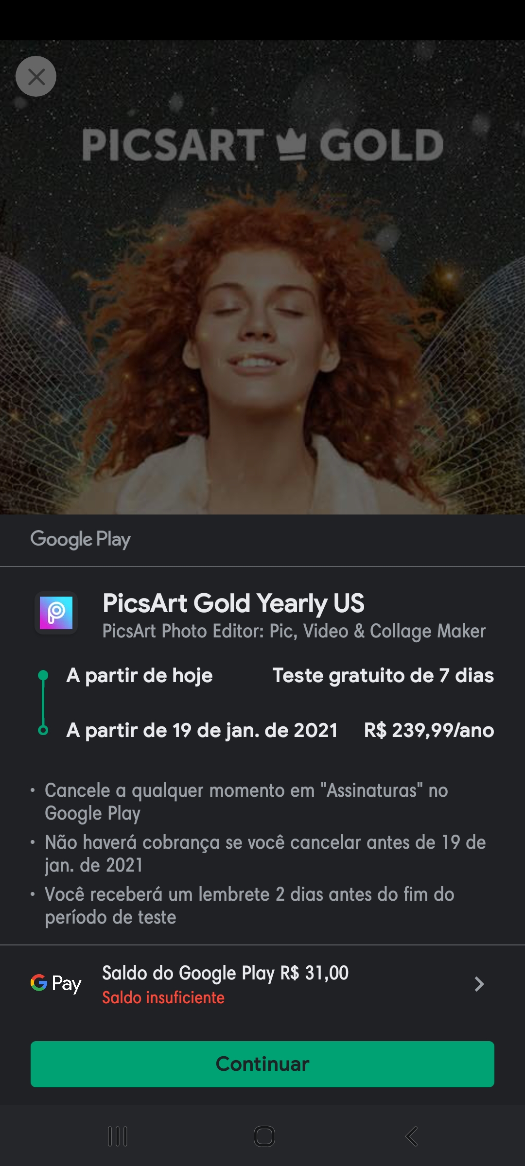 Cancelar teste grátis - Comunidade Google Play