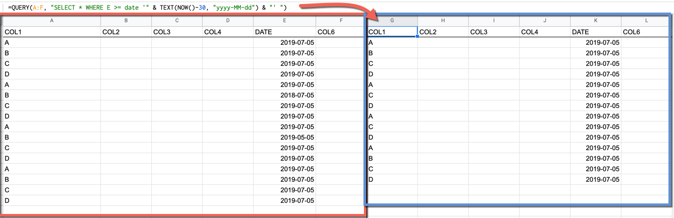 Google Sheets Query Not Working With Data Generated From An Array