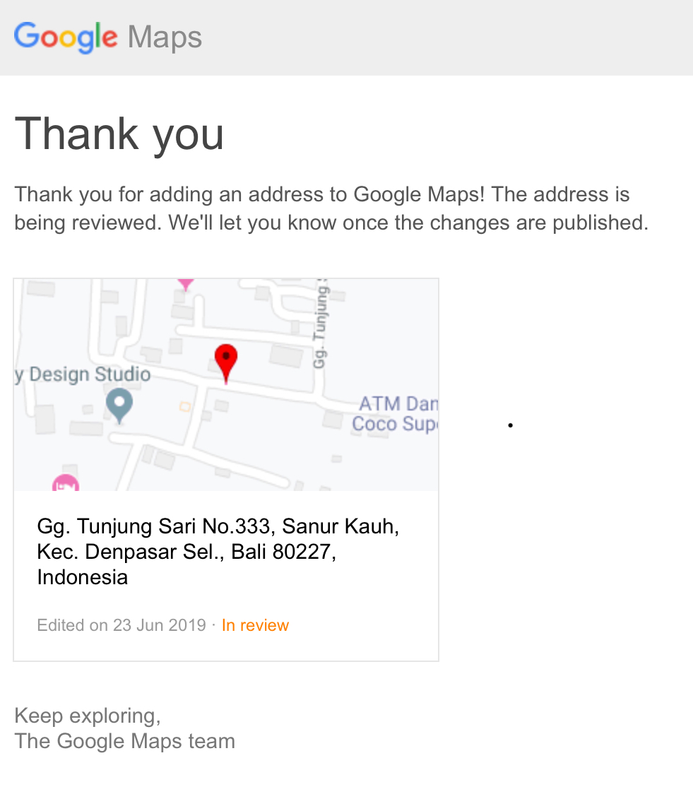 How long does it take for Google Maps to add my address?