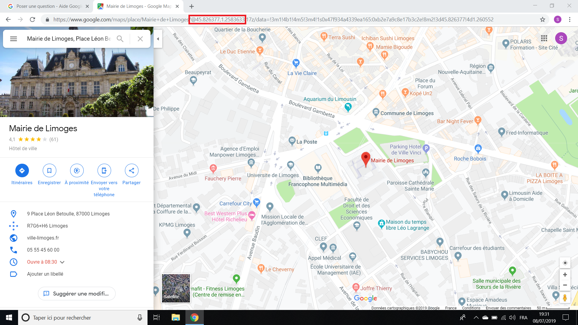 Position du marker différente des coordonnées GPS - Communauté Google Maps