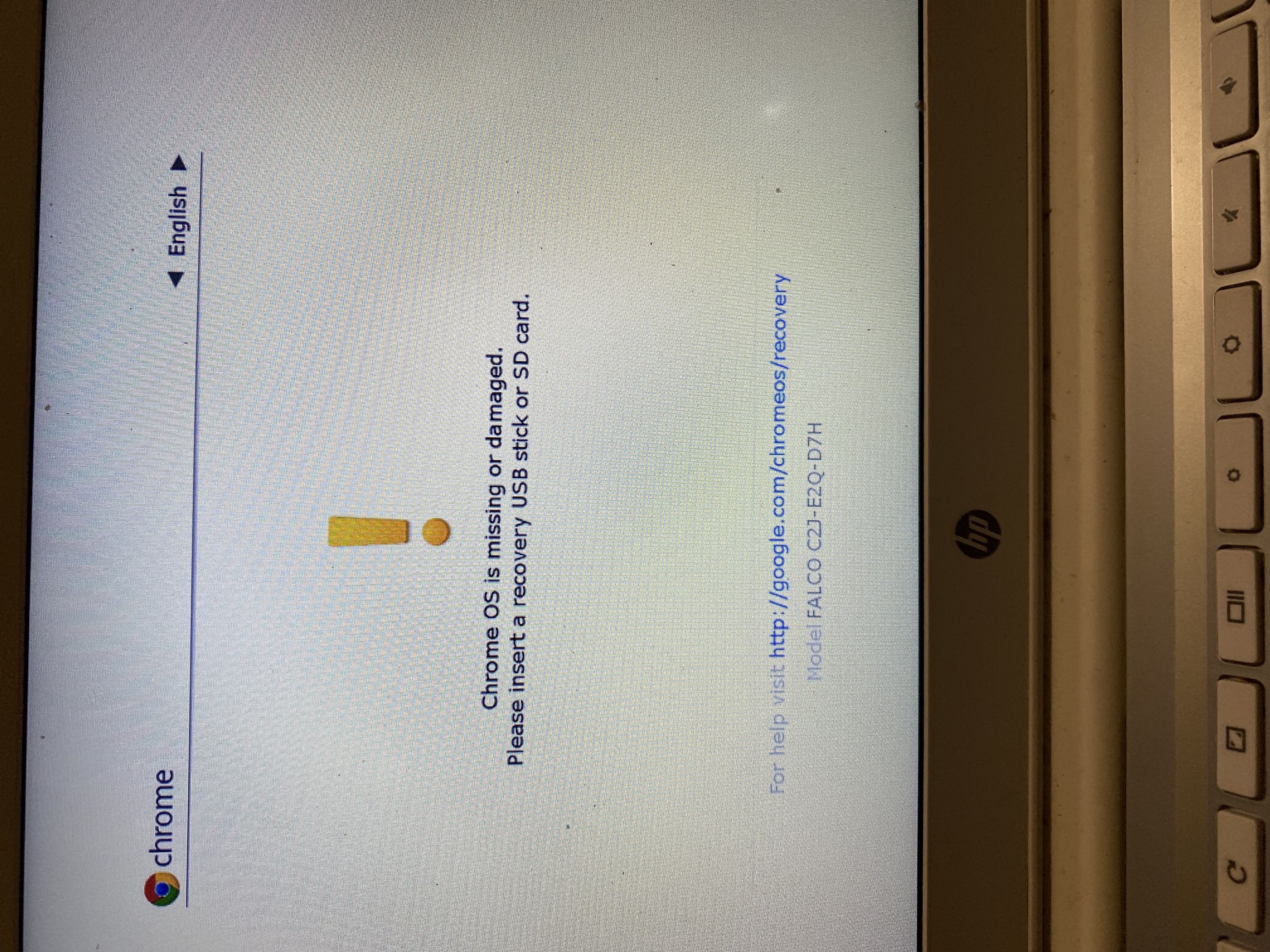 Screen showing Chrome OS is missing or damaged. Please insert a recovery usb  stick or sd card. - Chromebook Community