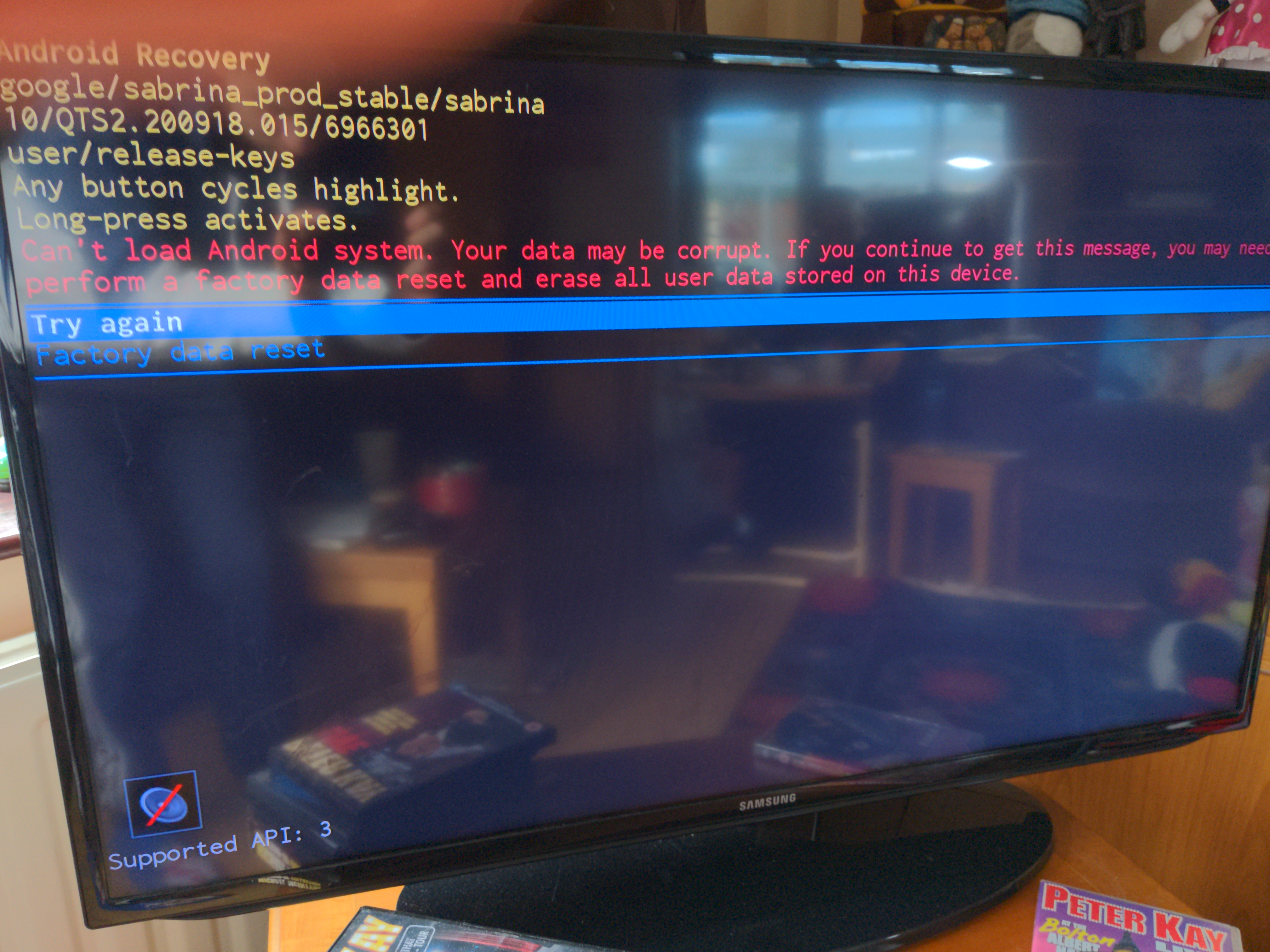Error Message On Google TV Android Recovery Error Message Came Up And