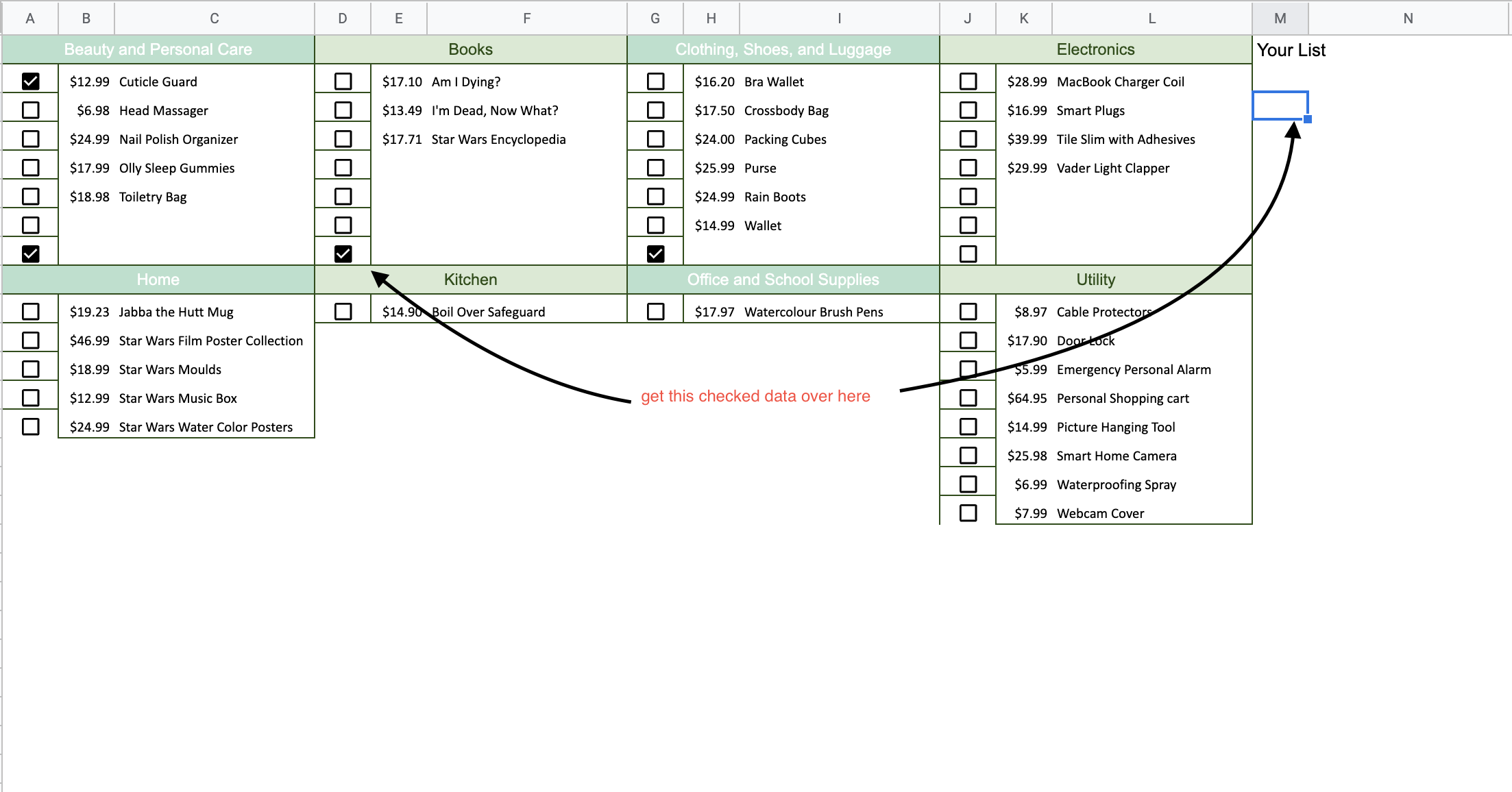 how to add a check box in google sheets