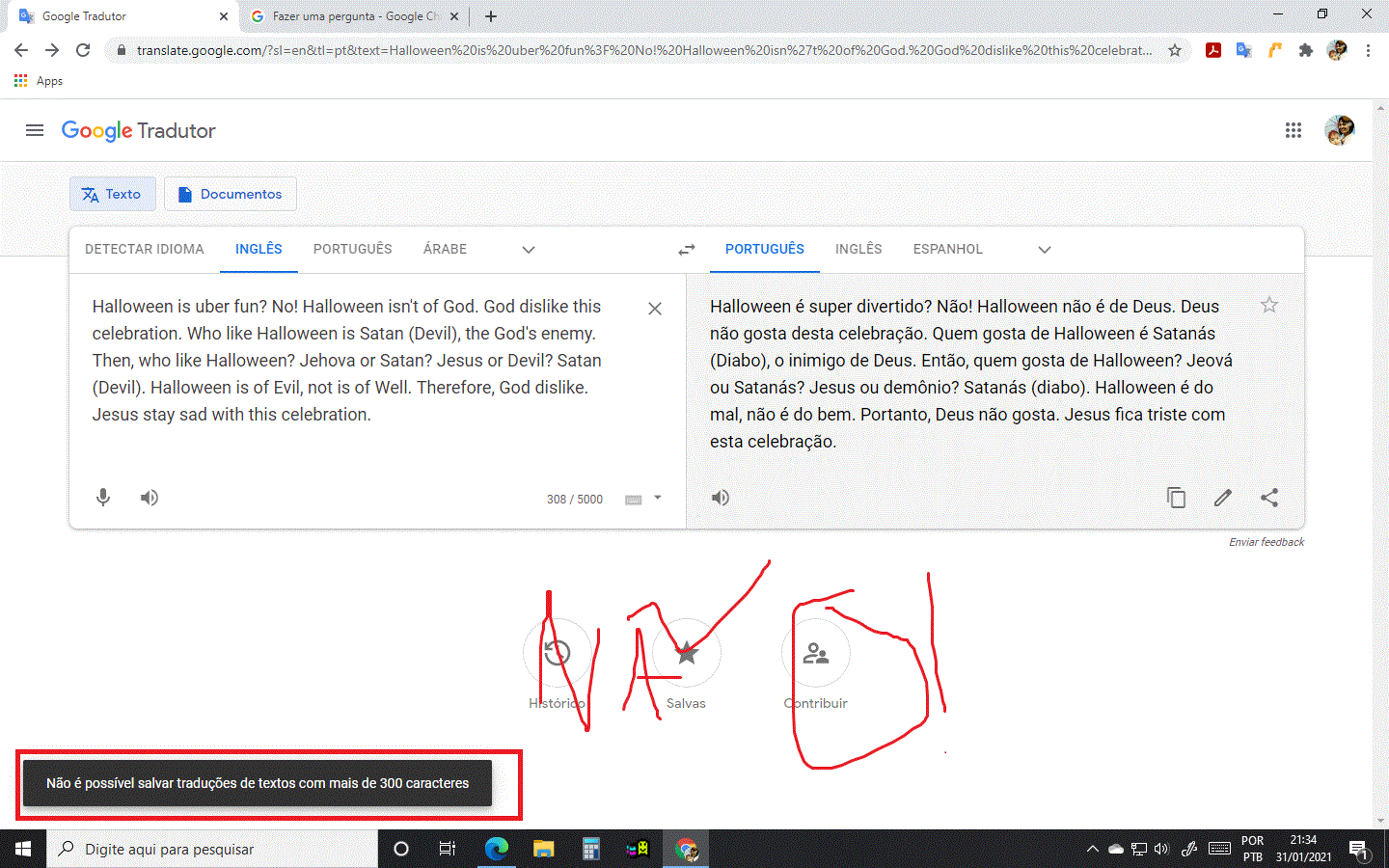 Versão traduzida do texto nao aparece no google tadutor - Comunidade Google  Chrome