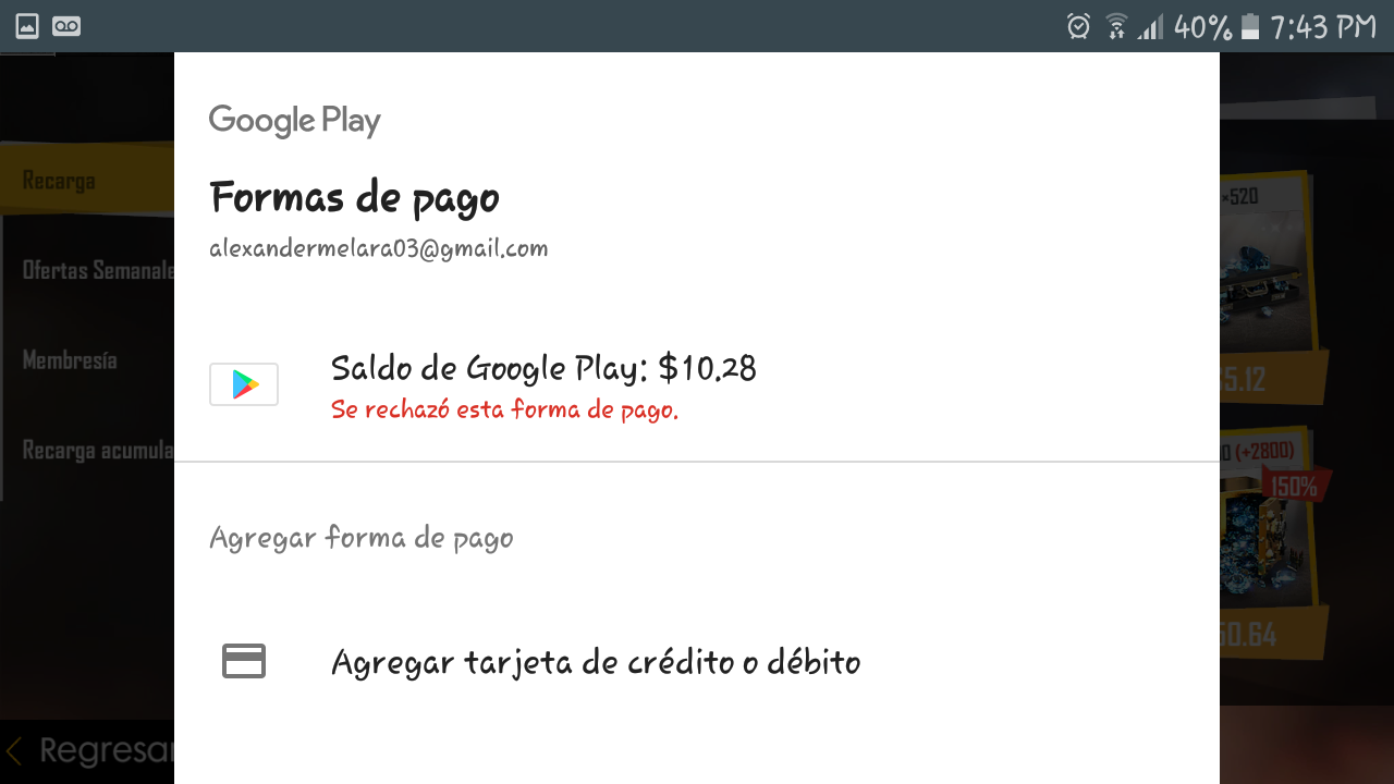 Não consigo comprar diamante ff - Comunidade Google Play