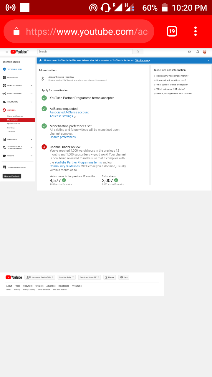 I Have Completed Watch Time And Subscribers 40!   00 Hrs And 1000 But - 