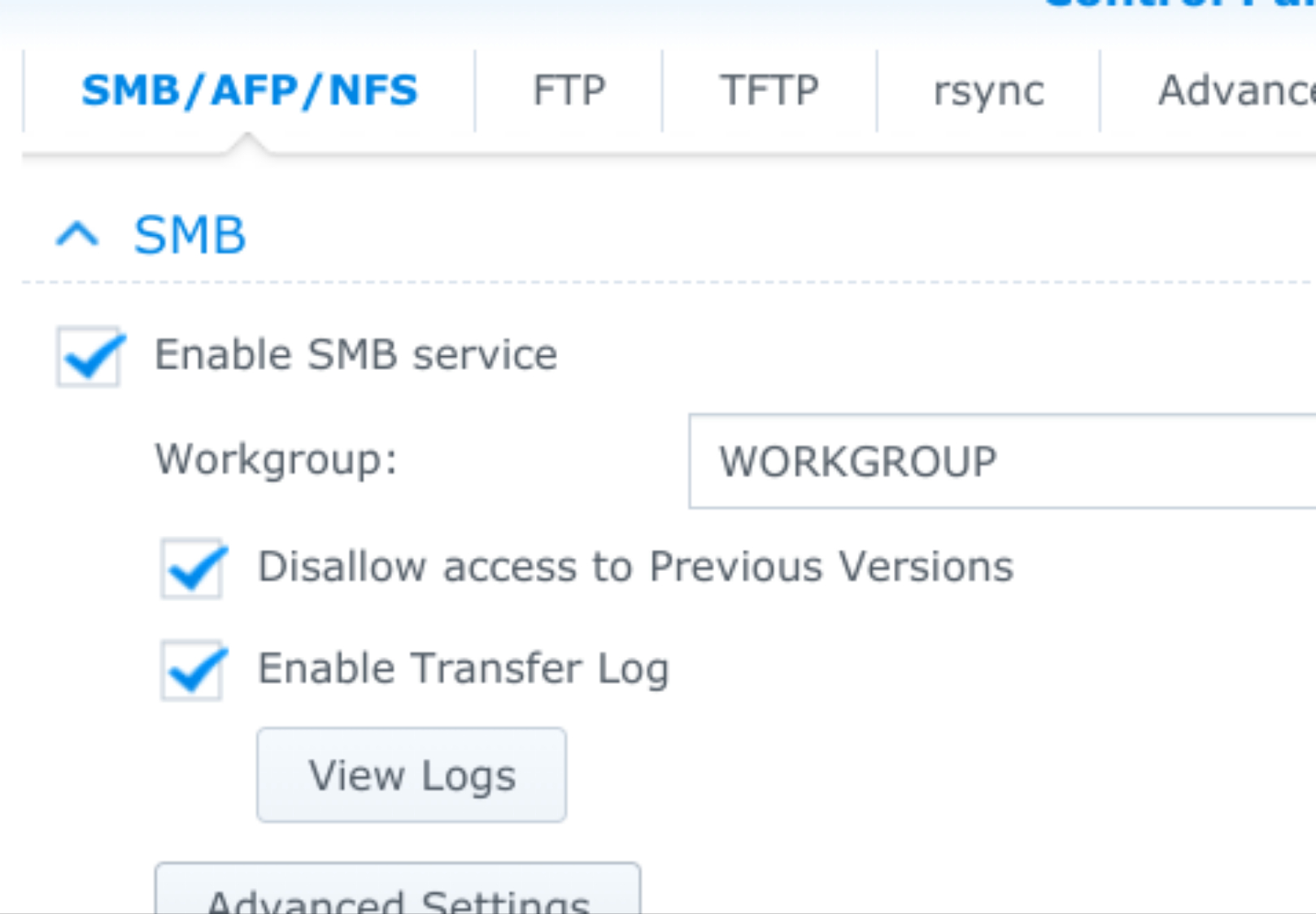 Очистить кэш smb synology