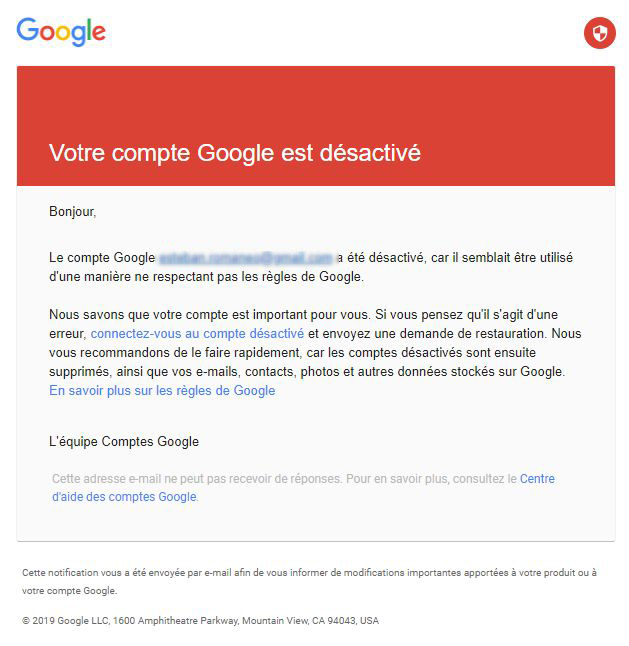 Pourquoi Mon Compte A Ete Desactive Aide Compte Google