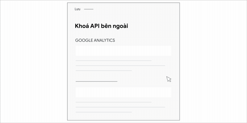 Ảnh GIF động minh hoạ cách thêm mã Google Analytics vào Squarespace.