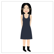 An illustration of a woman wearing a black dress An illustration of a woman wearing a black dress