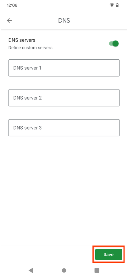 Geben Sie bis zu 3 DNS-Serveradressen ein