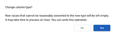 Change column type confirmation