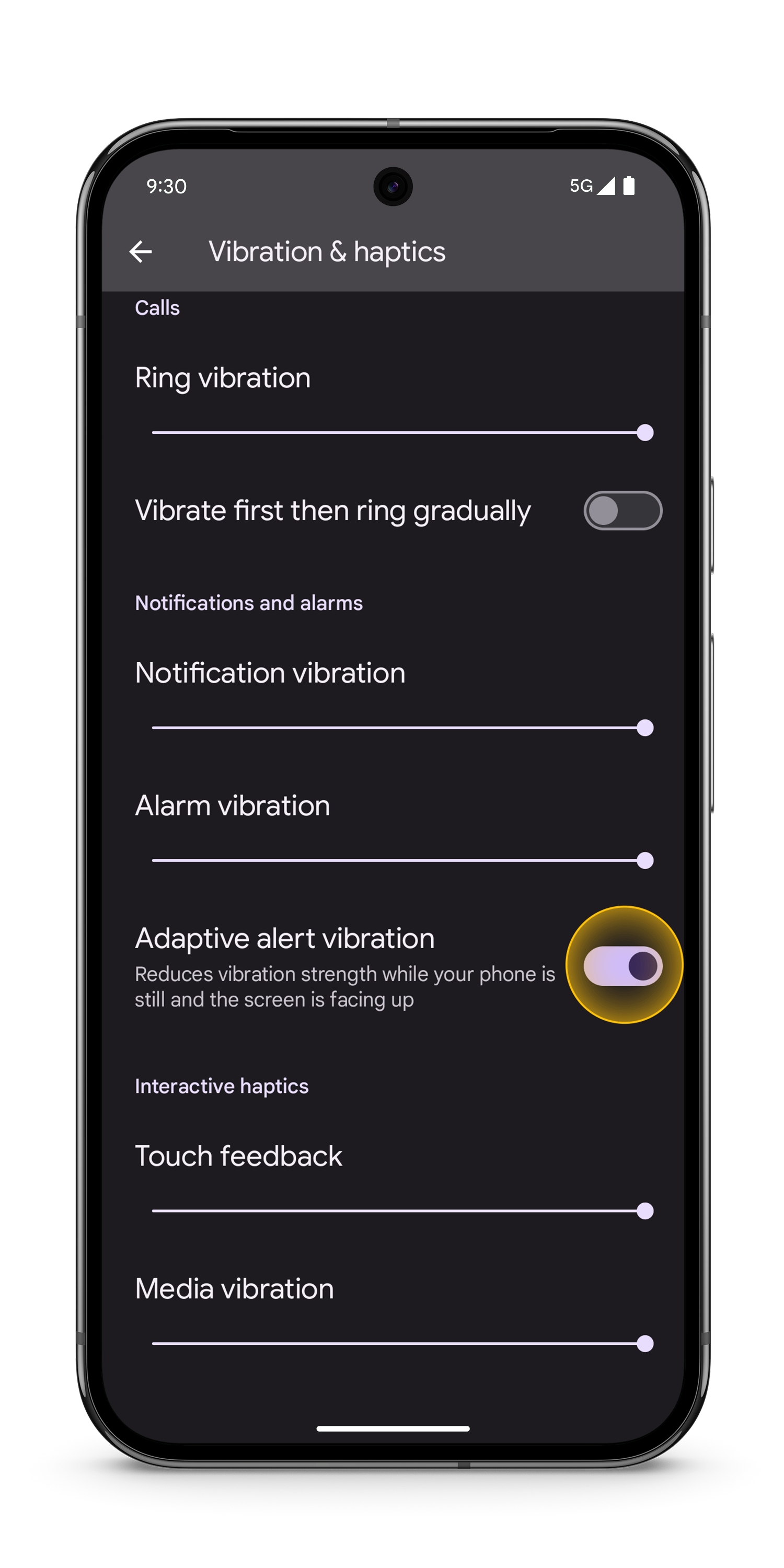 Change your vibrate settings Step 6