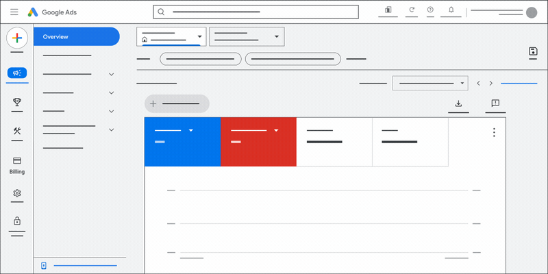 An animation that shows how to change the payment method in Google Ads.