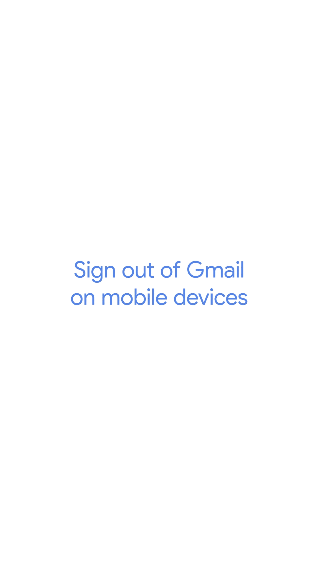 An animation showing how to sign out of Gmail on iOS