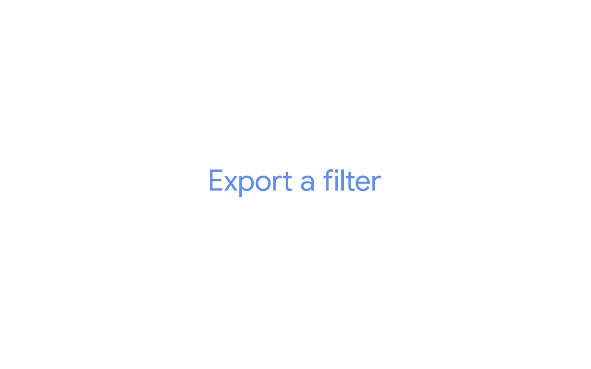 An animation showing how to export a filter in Gmail