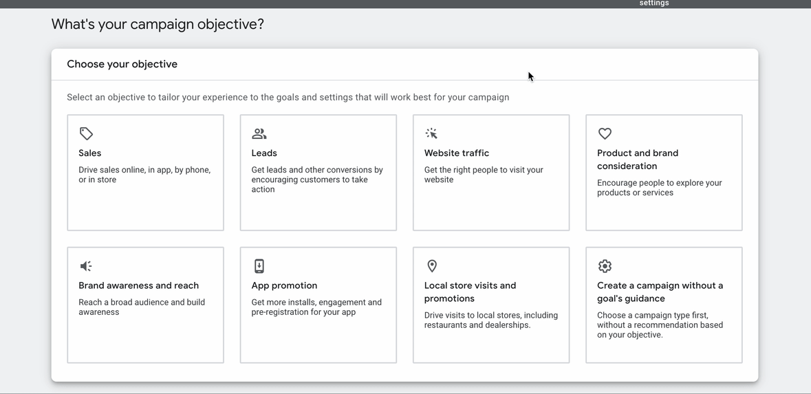 Google Ads UI showing store sales bidding in Performance Max for store goals