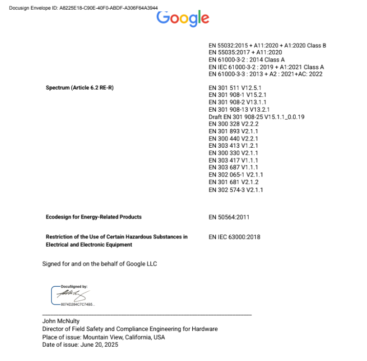 UK Declaration of Conformity page 2