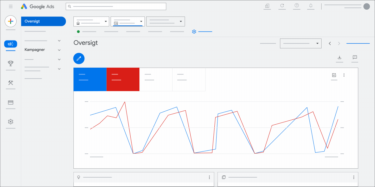 Denne animation viser, hvordan du får vist det antal konverteringer, der er opnået via "Klik", "Engagerede visninger" og "Engagementer" i Google Ads.