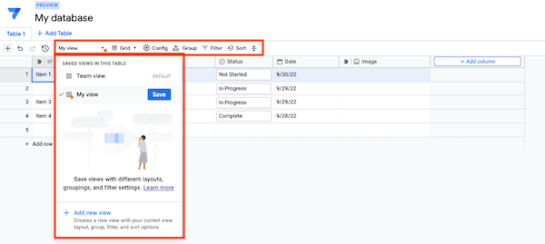 View configuration tools