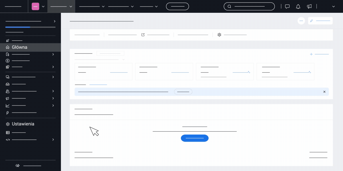 Animowany GIF pokazujący, jak przejść do sekcji Marketing Integrations na platformie Wix.