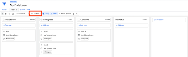 Kanban layout example