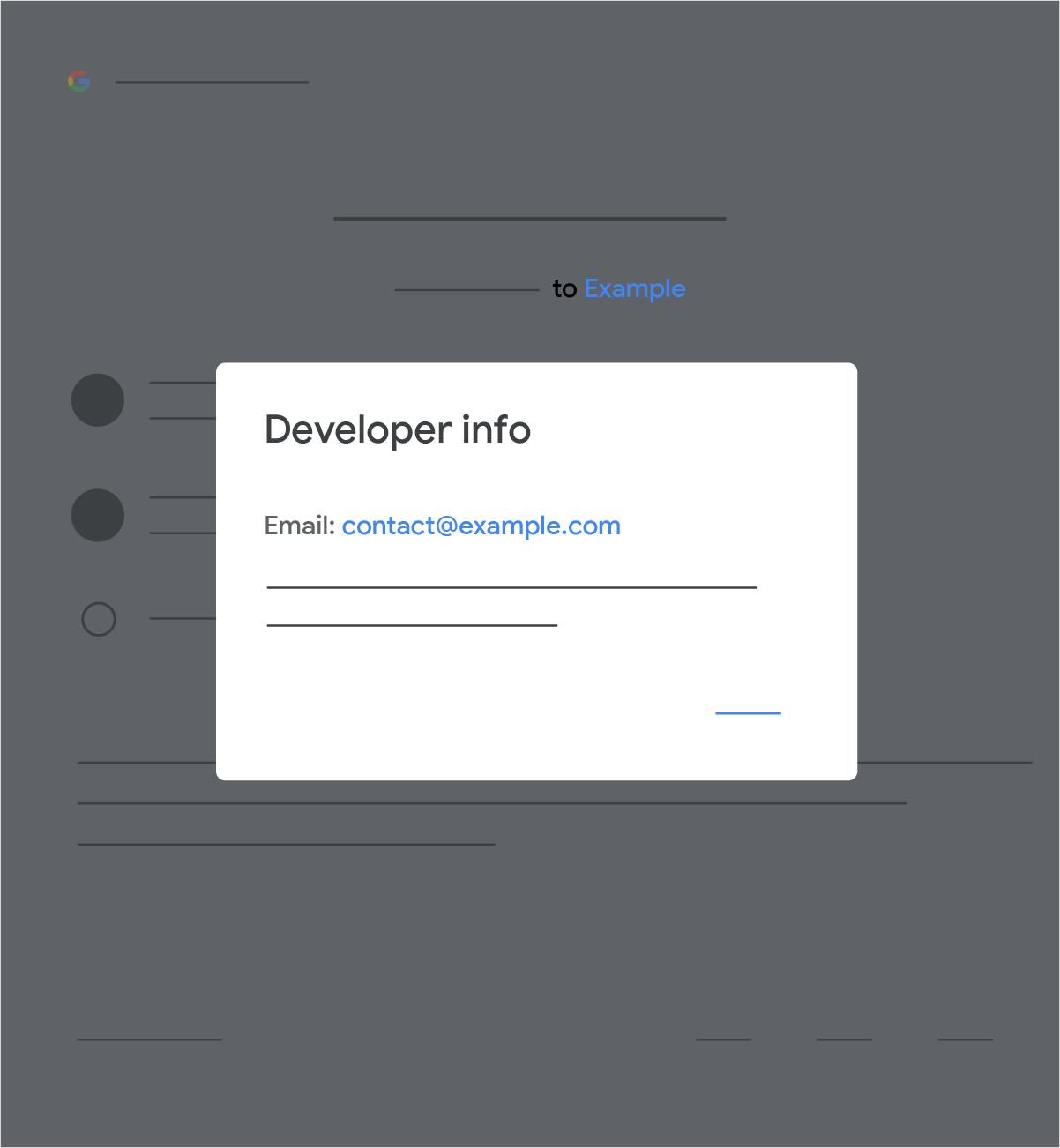 Screenshot of developer email