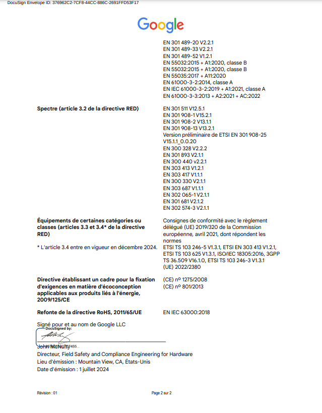 EU Declaration of Conformity page 2