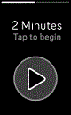 Relax app screen showing the 2 minute session with a play button