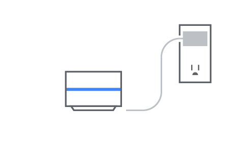 enchufa la Network Box de Google Fiber al tomacorriente