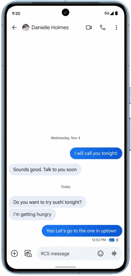 Tap a message to open a reaction menu and select an emoji