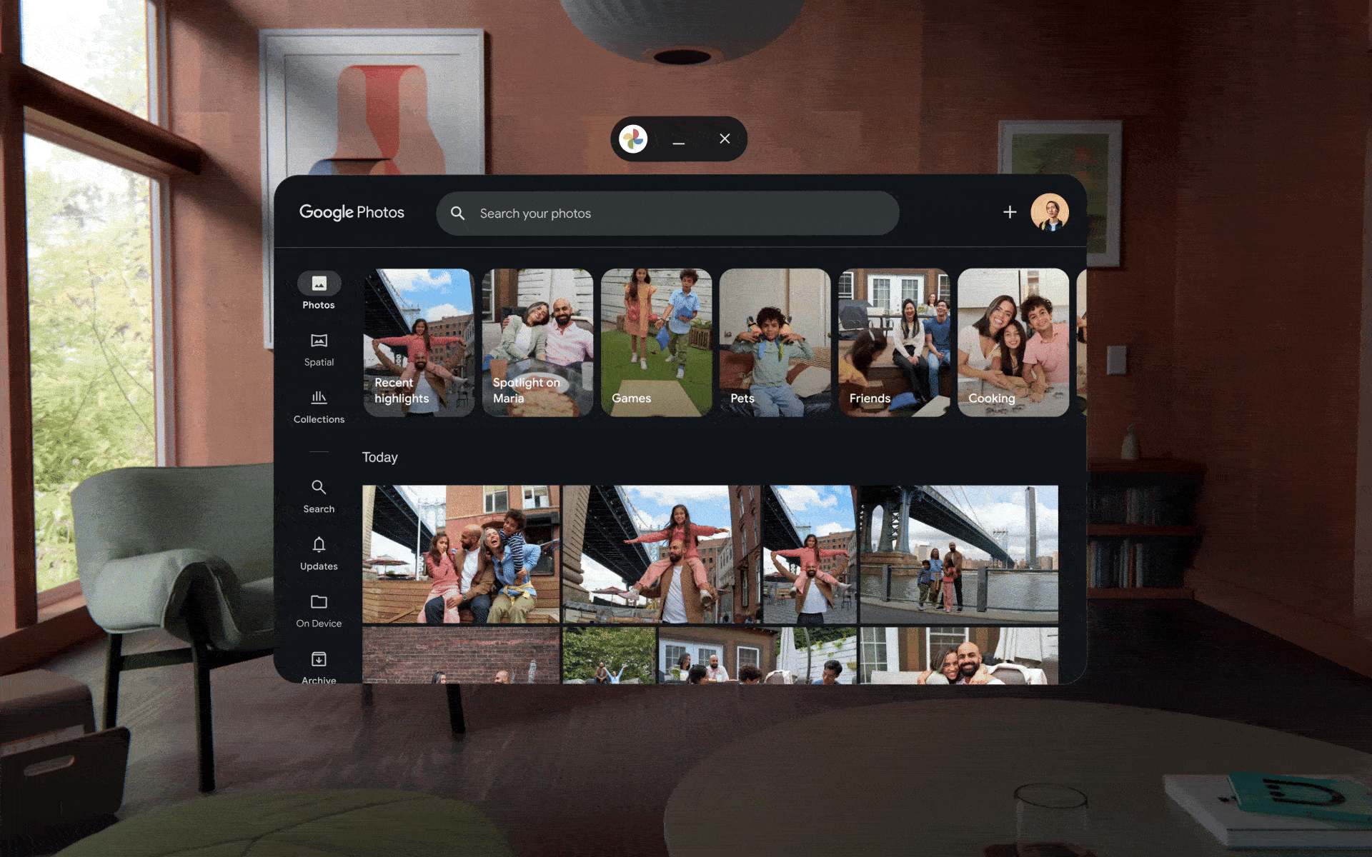 GIF that shows how to navigate in Google Photos.